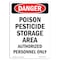 Signmission OSHA Danger Sign, 14" Height, Rigid Plastic, Poison Pesticide Storage Area, Portrait OS-DS-P-1014-V-1970 - alternate 1